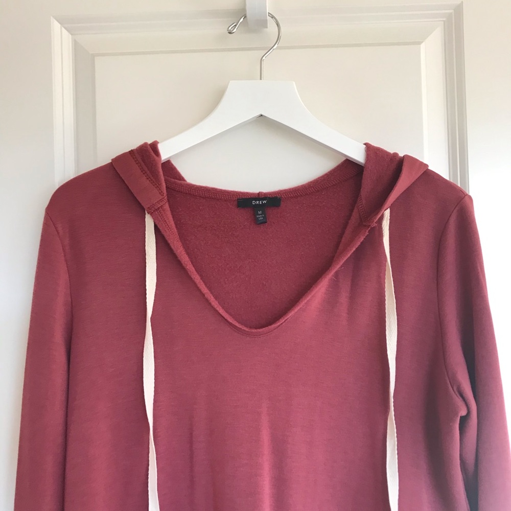 Anthropologie Drew Soft Pullover V-Neck Hoodie M - Picture 2 of 7